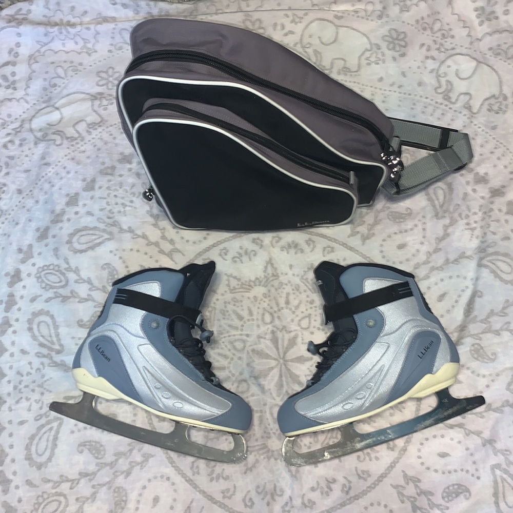 L.L. Bean x Nike Flexposite Blue Ice Skates Sz 11 with Skate Bag